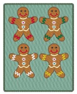 Picture of Gingerbread Men Machine Embroidery Design