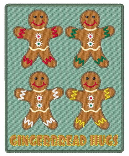 Gingerbread Hugs Machine Embroidery Design