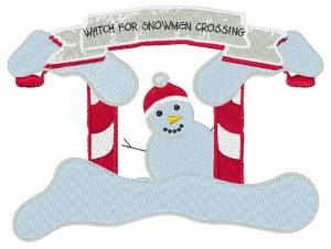 Picture of Snowmen Crossing Machine Embroidery Design