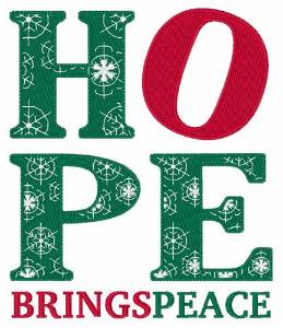 Picture of Hope Brings Peace Machine Embroidery Design