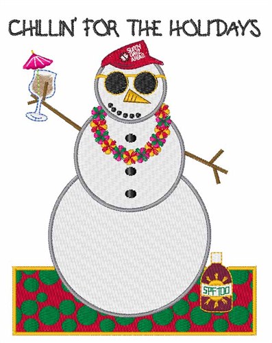 Chillin For The Holidays Machine Embroidery Design