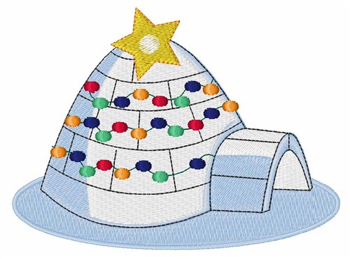 Christmas Igloo Machine Embroidery Design