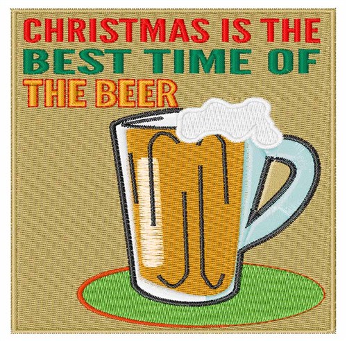 Beer Time Machine Embroidery Design