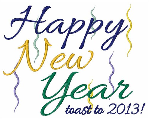 Toast To 2013 Machine Embroidery Design