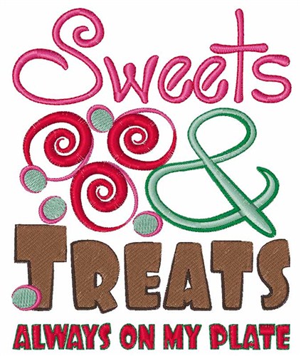 Sweets On My Plate Machine Embroidery Design