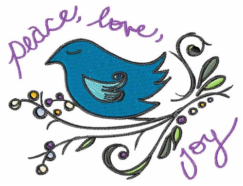Peace Bird Machine Embroidery Design