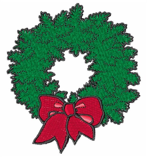 Holiday Wreath Machine Embroidery Design