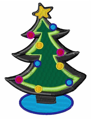 Holiday Tree Machine Embroidery Design