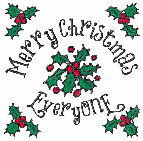 Merry Christmas Everyone Machine Embroidery Design
