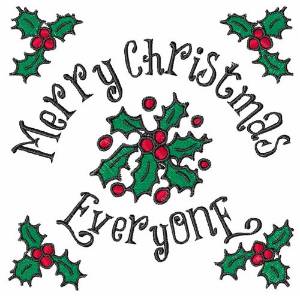 Picture of Merry Christmas Everyone Machine Embroidery Design