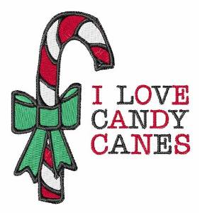 Picture of Love Candy Canes Machine Embroidery Design