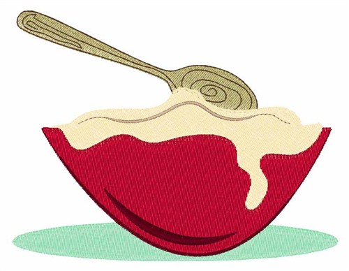 Bowl And Spoon Machine Embroidery Design