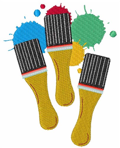 Colorful Paintbrushes Machine Embroidery Design