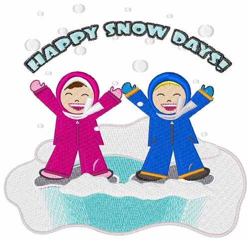 Happy Snow Days Machine Embroidery Design