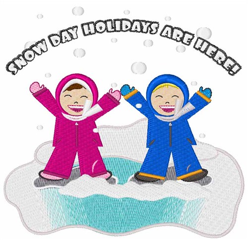 Snow Day Holidays Machine Embroidery Design