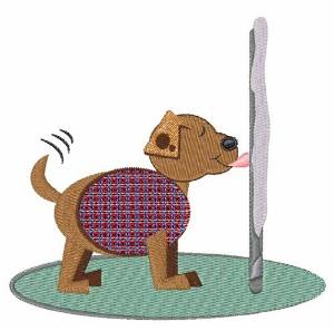 Picture of Winter Doggy Pole Machine Embroidery Design