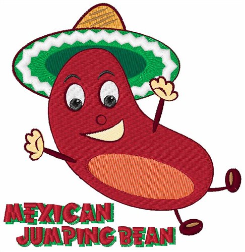 Mexican Jumping Bean Machine Embroidery Design