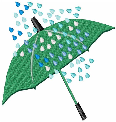 Rainy Umbrella Machine Embroidery Design