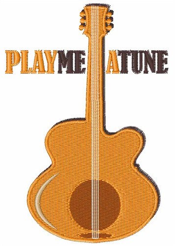 Guitar Play Me A Tune Machine Embroidery Design