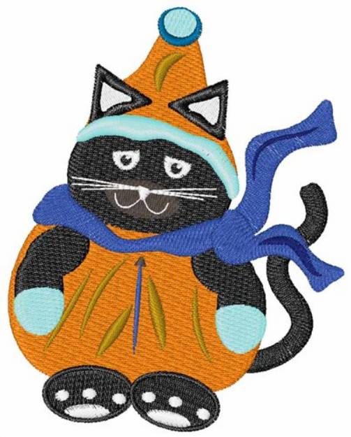 Picture of Snow Suit Cat Machine Embroidery Design