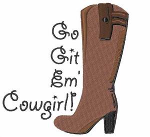 Picture of Go Get Em Cowgirl Machine Embroidery Design