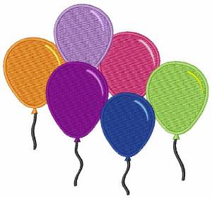 Picture of Colorful Balloons Machine Embroidery Design