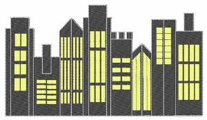 Picture of Night Skyline Machine Embroidery Design