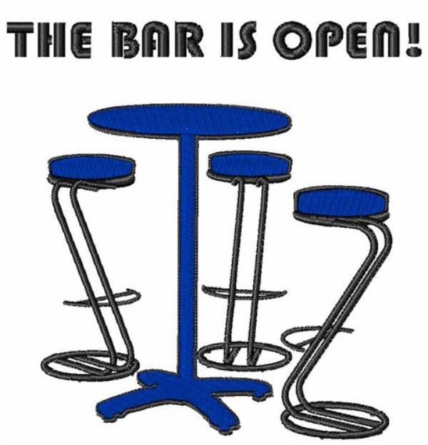 Picture of The Bar Is Open Machine Embroidery Design