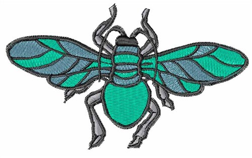 Green Fly Machine Embroidery Design