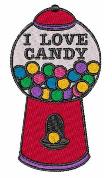 Picture of I Love Candy Machine Embroidery Design