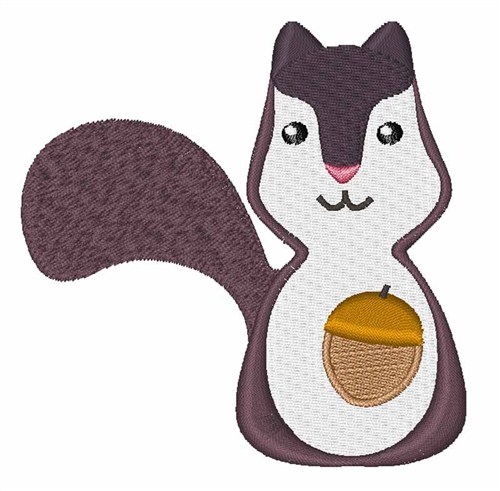 Squirrel With Nut Machine Embroidery Design