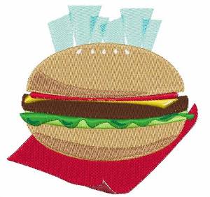Picture of Hamburger And Fries Machine Embroidery Design