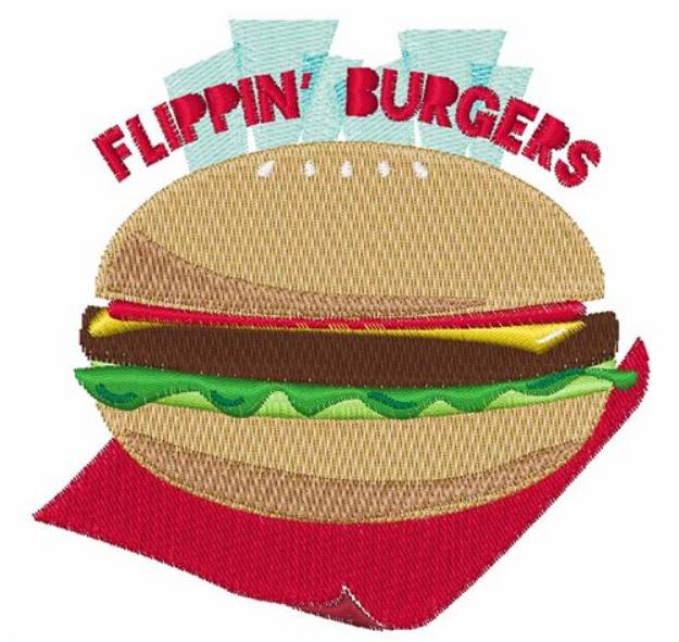 Picture of Flippin Burgers Machine Embroidery Design