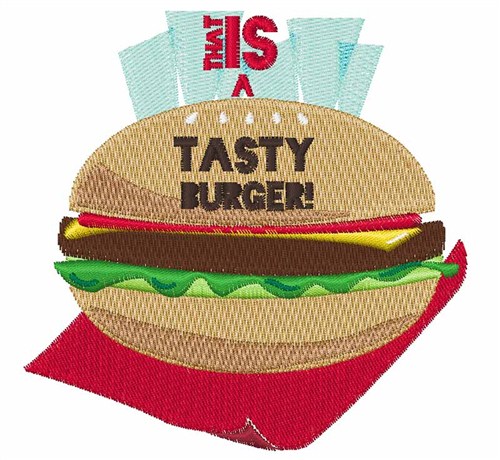 Tasty Burger Machine Embroidery Design