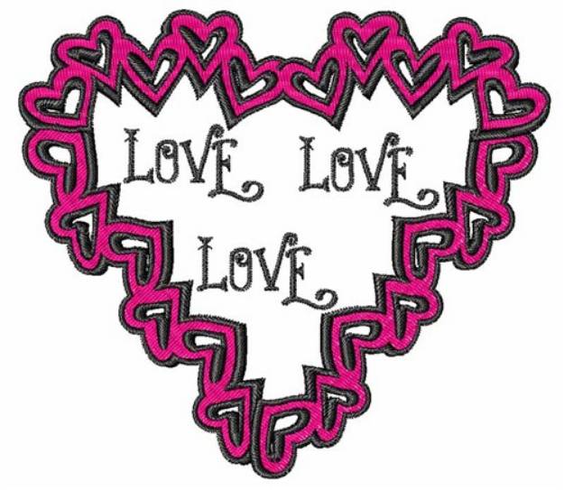 Picture of Love Love Love Machine Embroidery Design