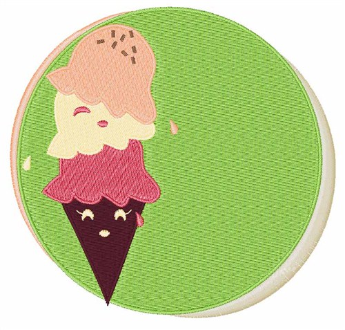 Ice Cream Cone Machine Embroidery Design