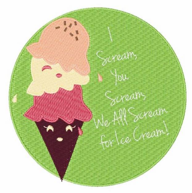 Picture of Scream For Ice Cream Machine Embroidery Design