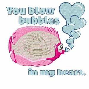 Picture of Bubbles In My Heart Machine Embroidery Design