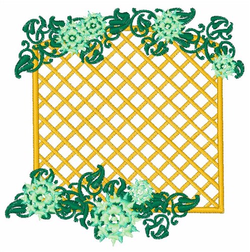 Floral Trellis Machine Embroidery Design