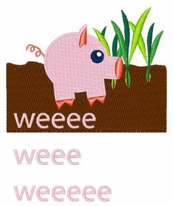 Picture of Pig Weee Weee Machine Embroidery Design
