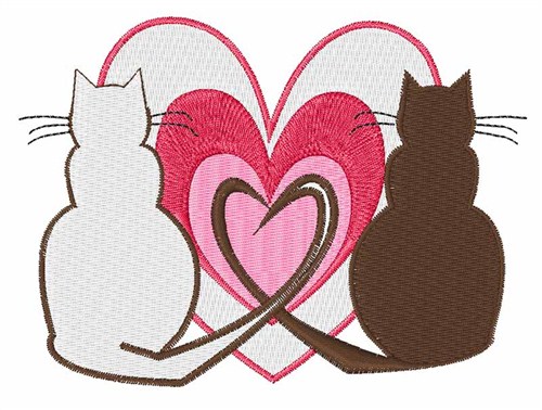 Two Cats Machine Embroidery Design