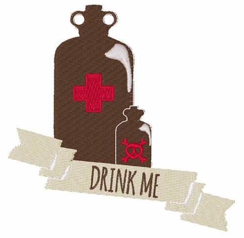 Drink Me Machine Embroidery Design