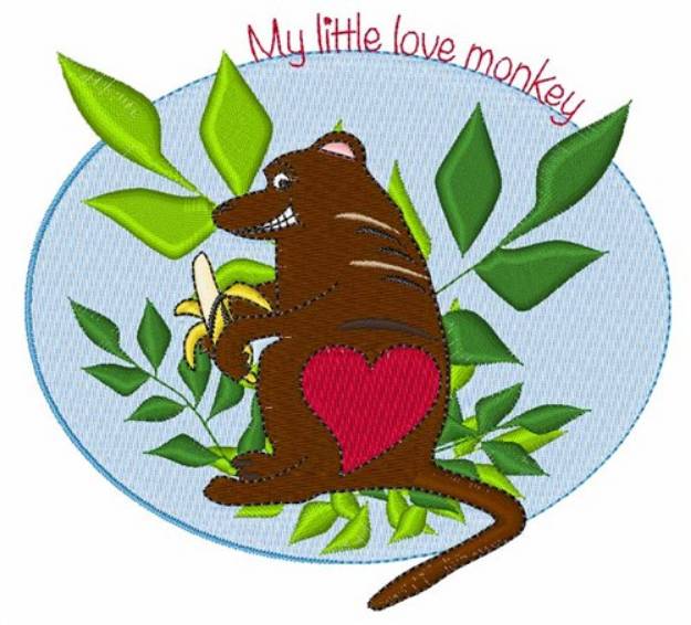 Picture of My Little Love Monkey Machine Embroidery Design