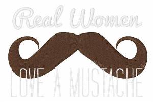 Picture of Women Love Mustache Machine Embroidery Design