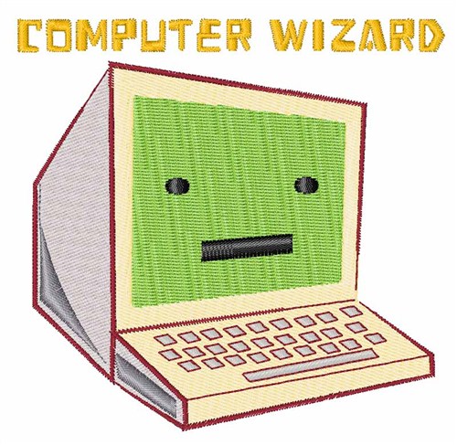 Computer Wizard Machine Embroidery Design