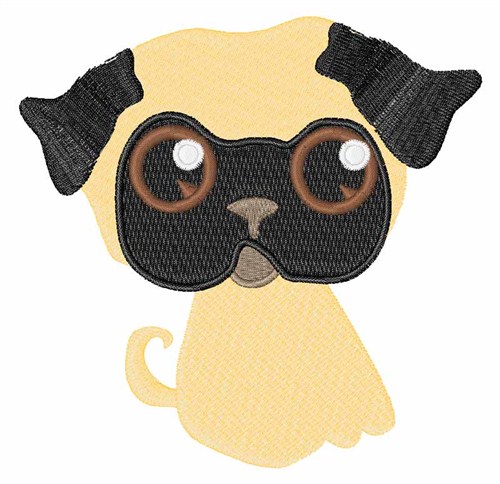 Pug Dog Machine Embroidery Design