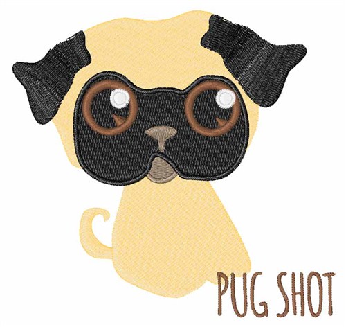 Pug Shot Machine Embroidery Design