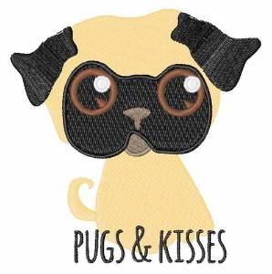 Picture of Pugs And Kisses Machine Embroidery Design