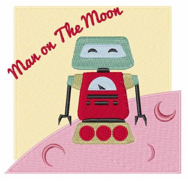 Picture of Man On The Moon Machine Embroidery Design