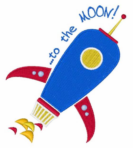 Picture of To The Moon Machine Embroidery Design